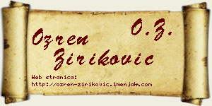 Ozren Ziriković vizit kartica